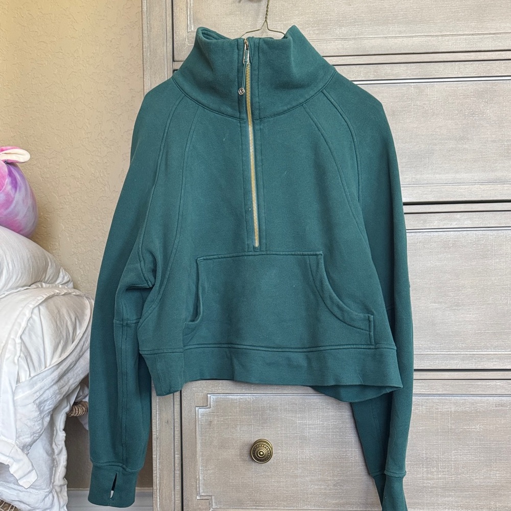 Lululemon Teal Half-Zip Scuba Women's Top.